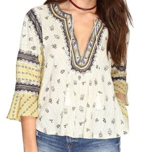 Free People Bohemian Embroidered But I Like It Top Size Small